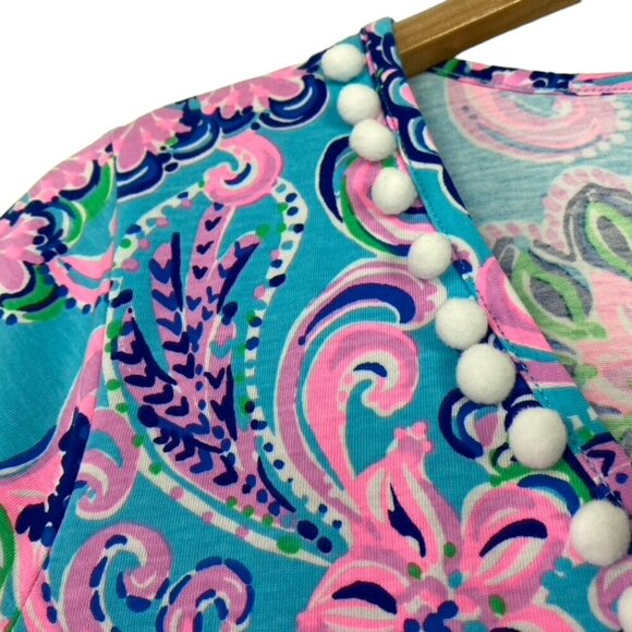 Lilly Pulitzer Etta dress in Blue Horizon Jungle Sunrise - Picture 7 of 16